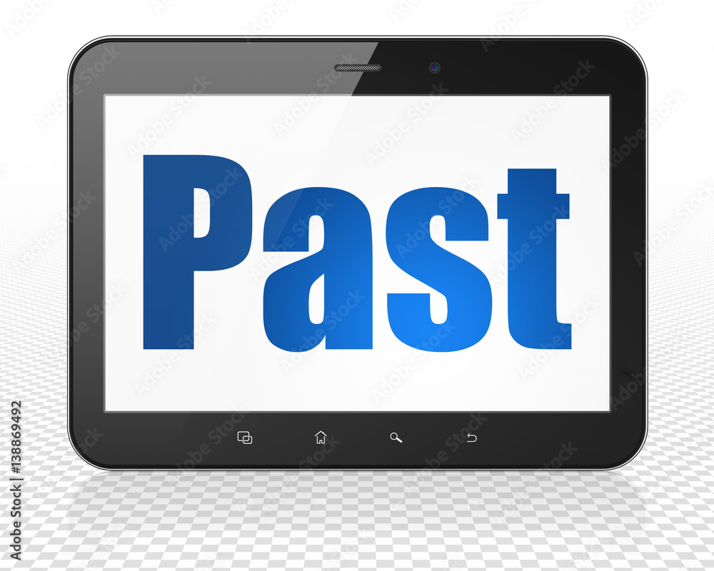 Time concept: Tablet Pc Computer with Past on display Time concept: Tablet Pc Computer with Past on display