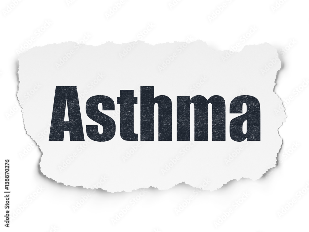 Medicine concept: Asthma on Torn Paper background