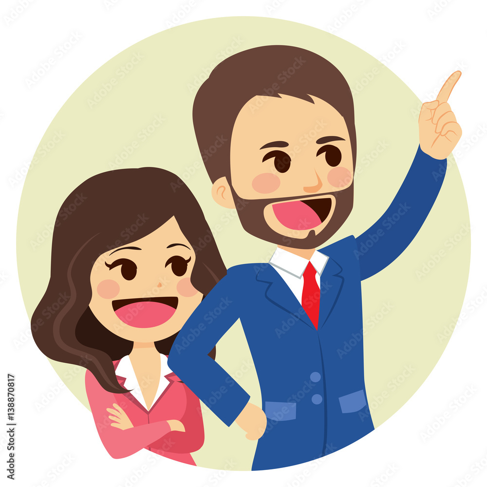 Business illustration concept of businessman looking positive to the future