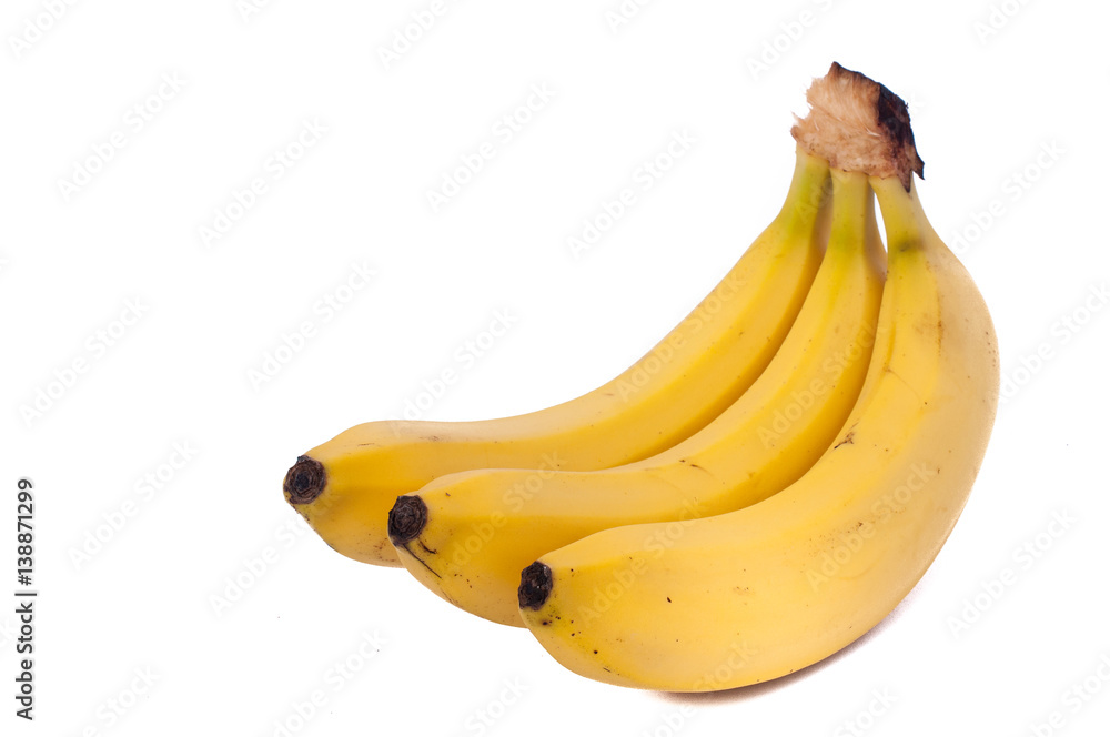 three bananas isolated on white background three bananas isolated on white background