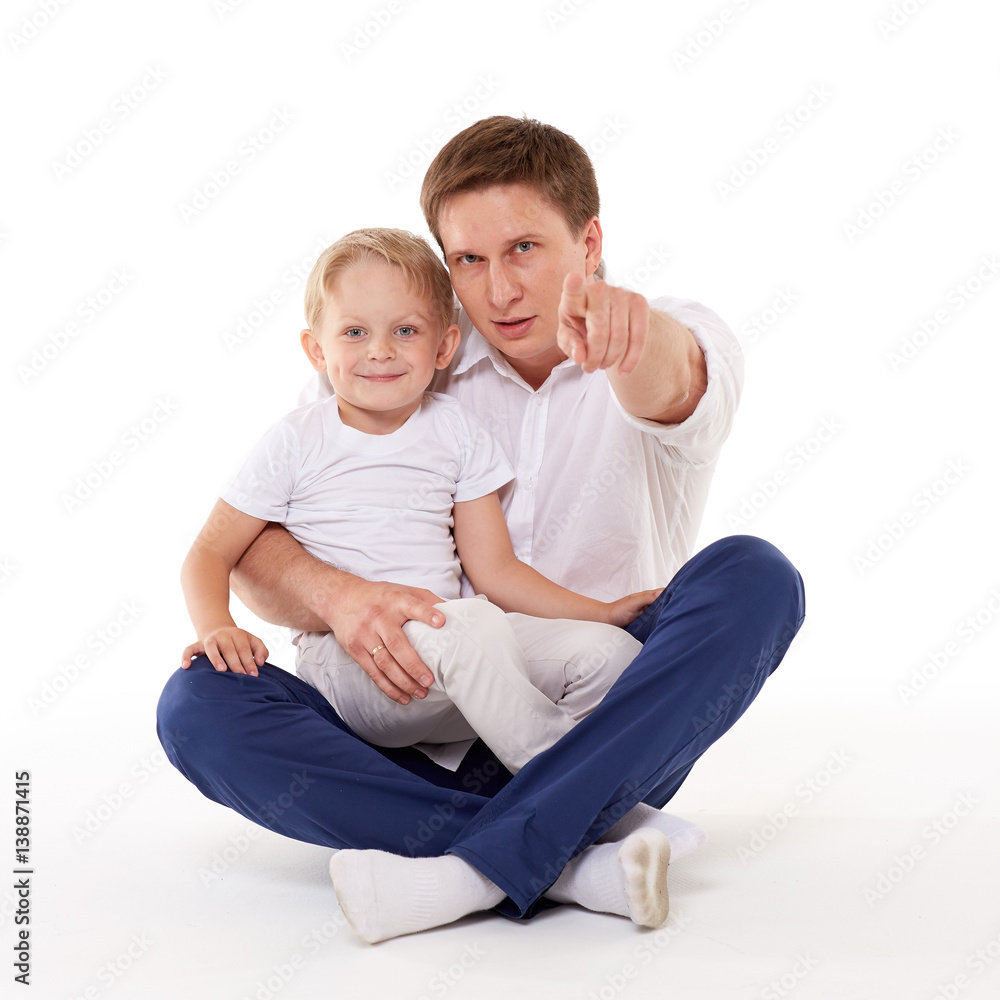Happy father with little son. Happy father with little son.