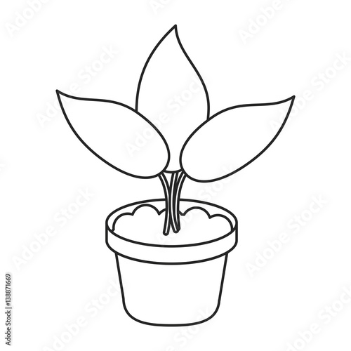 pot plant garden concept thin line vector illustration eps 10