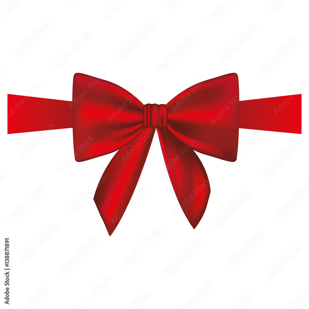 satin red ribbon and bow wrapping vector illustration satin red ribbon and bow wrapping vector illustration