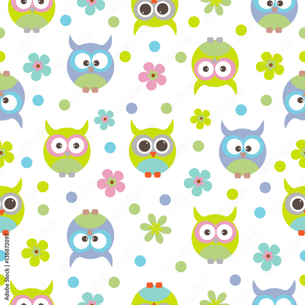 Fototapeta premium Vector seamless pattern on the theme of birds.