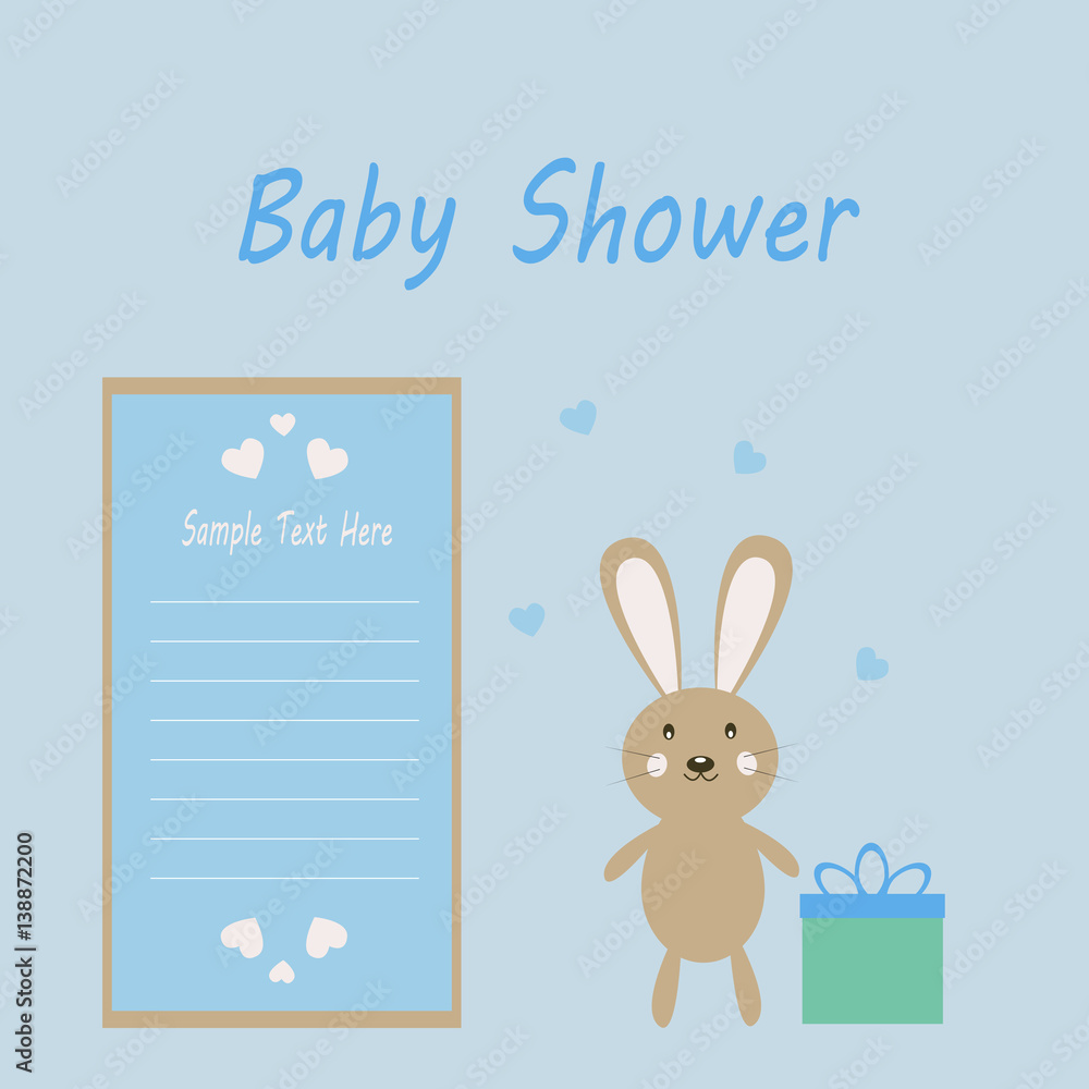 Obraz premium Vector greeting card on the theme of the baby shower.