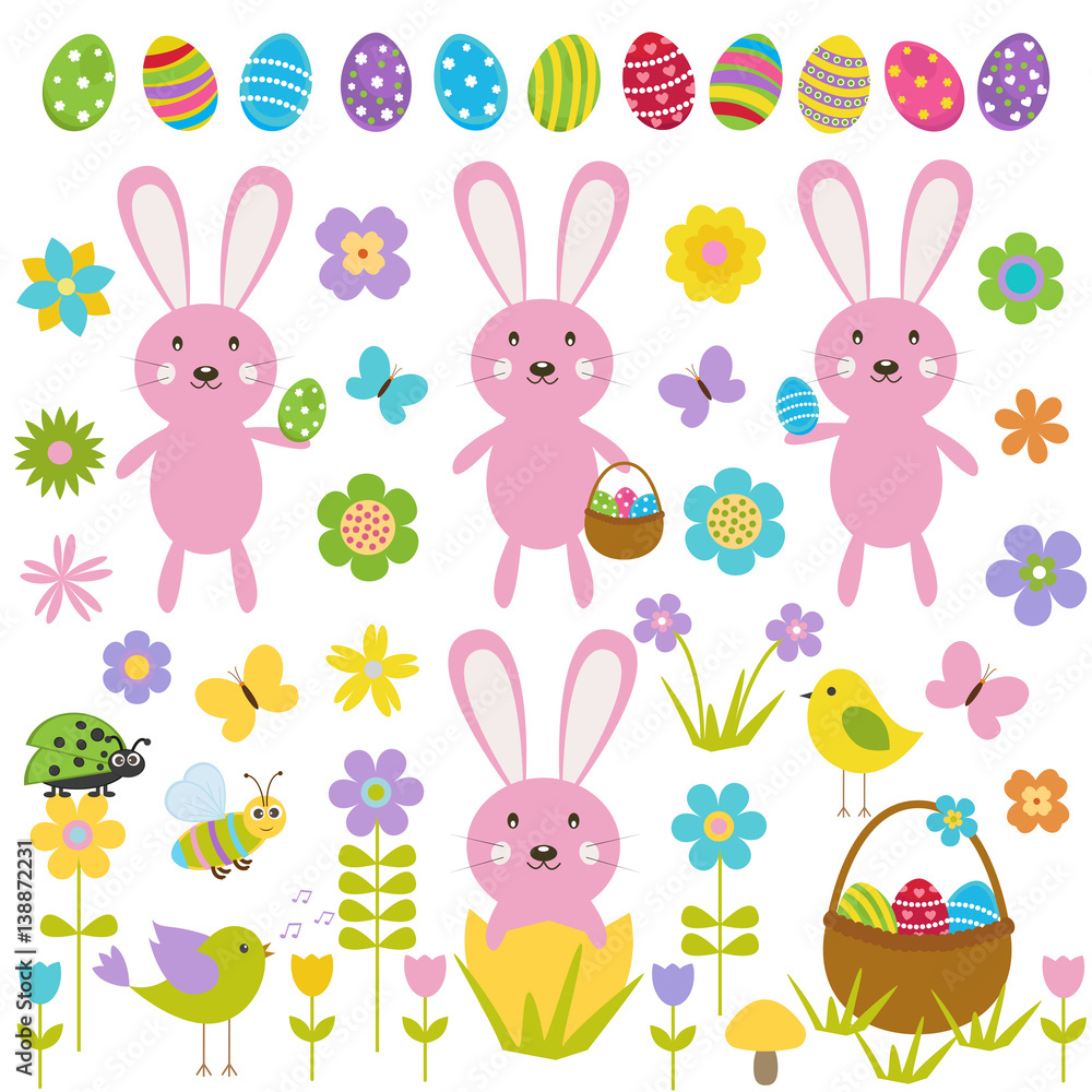 Vector set for Easter. Vector set for Easter.