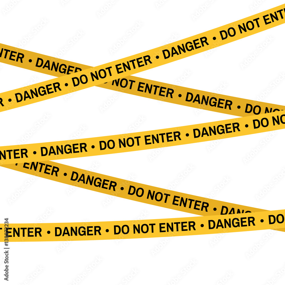 Crime scene yellow tape, police line Do Not Enter,Cross Danger tape