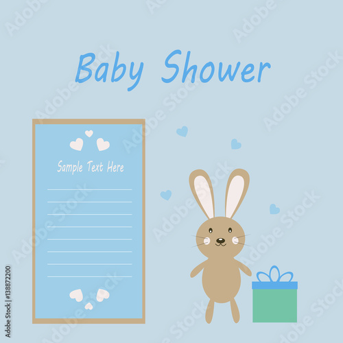 Vector greeting card on the theme of the baby shower.