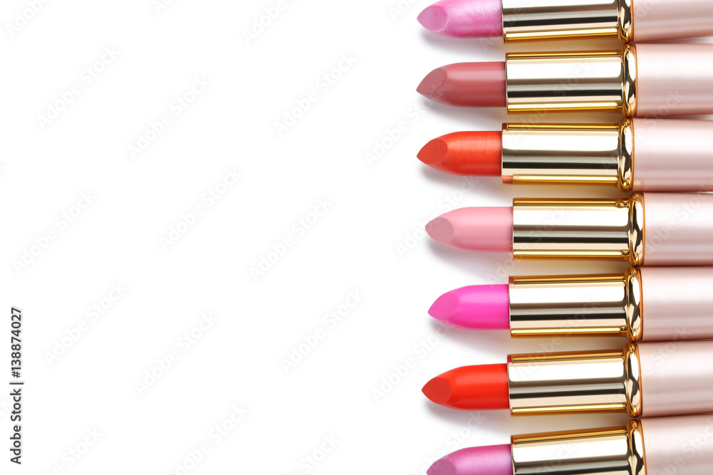 Obraz premium Colorful lipsticks isolated on a white