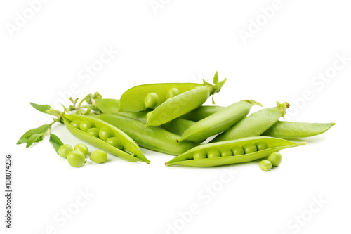 Green peas isolated on a white background