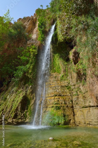 David s Waterfall. En Gedi Nature reserve