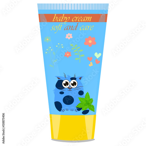 Baby cream tube with kids design