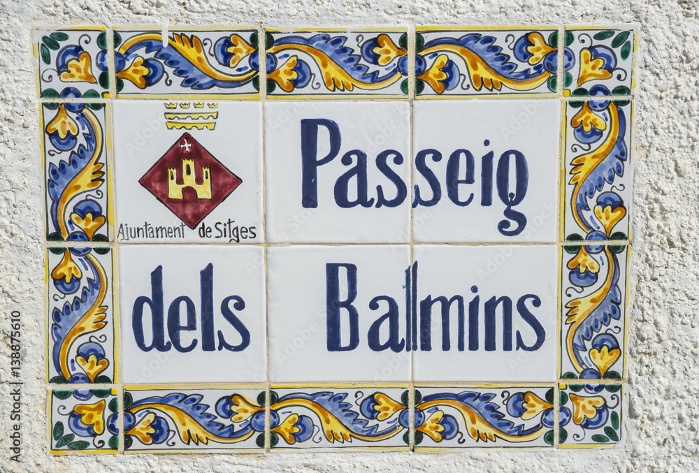 Fototapeta premium Details of the facade, Sitges, Spain