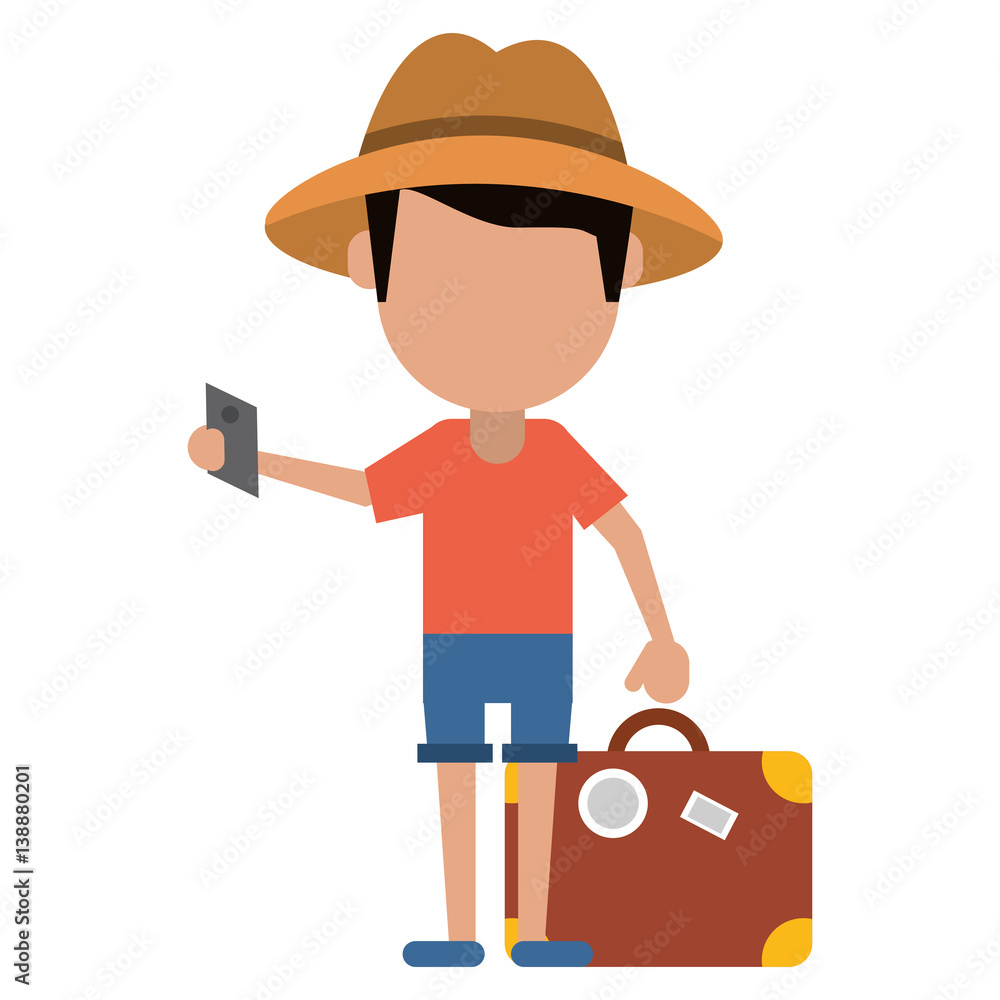 traveler man with suitcase passport vector illustration eps 10 traveler man with suitcase passport vector illustration eps 10