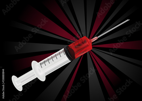 Blood Test Syringe - Vector Illustration