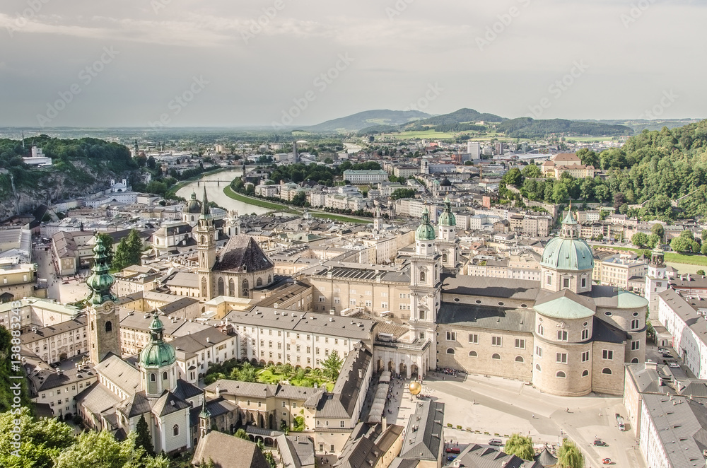 Salzburg und die Salzau von oben