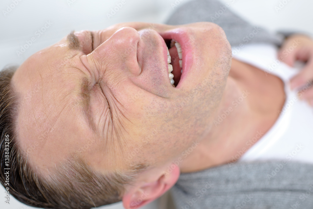 Man having a heart attack Man having a heart attack