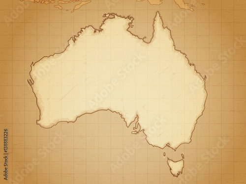 Vitage old map of australia vector illustration