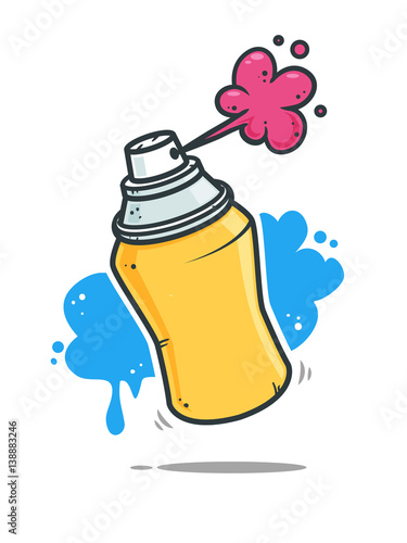 Graffiti spray can vector cartoon illustration