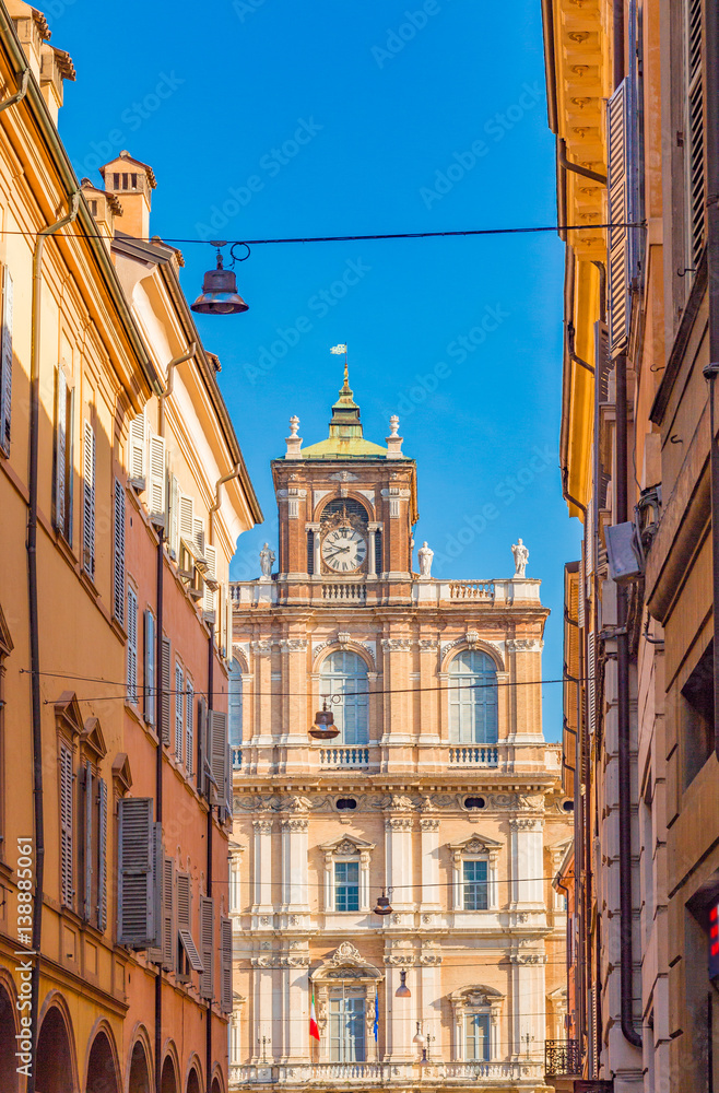 The colorful buildings of Modena