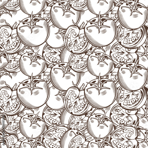 Vintage Tomatoes Seamless Pattern