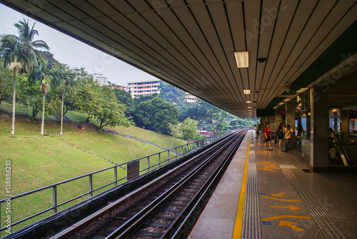 Singapore.  Ang Mo Kio MRT Station Platform