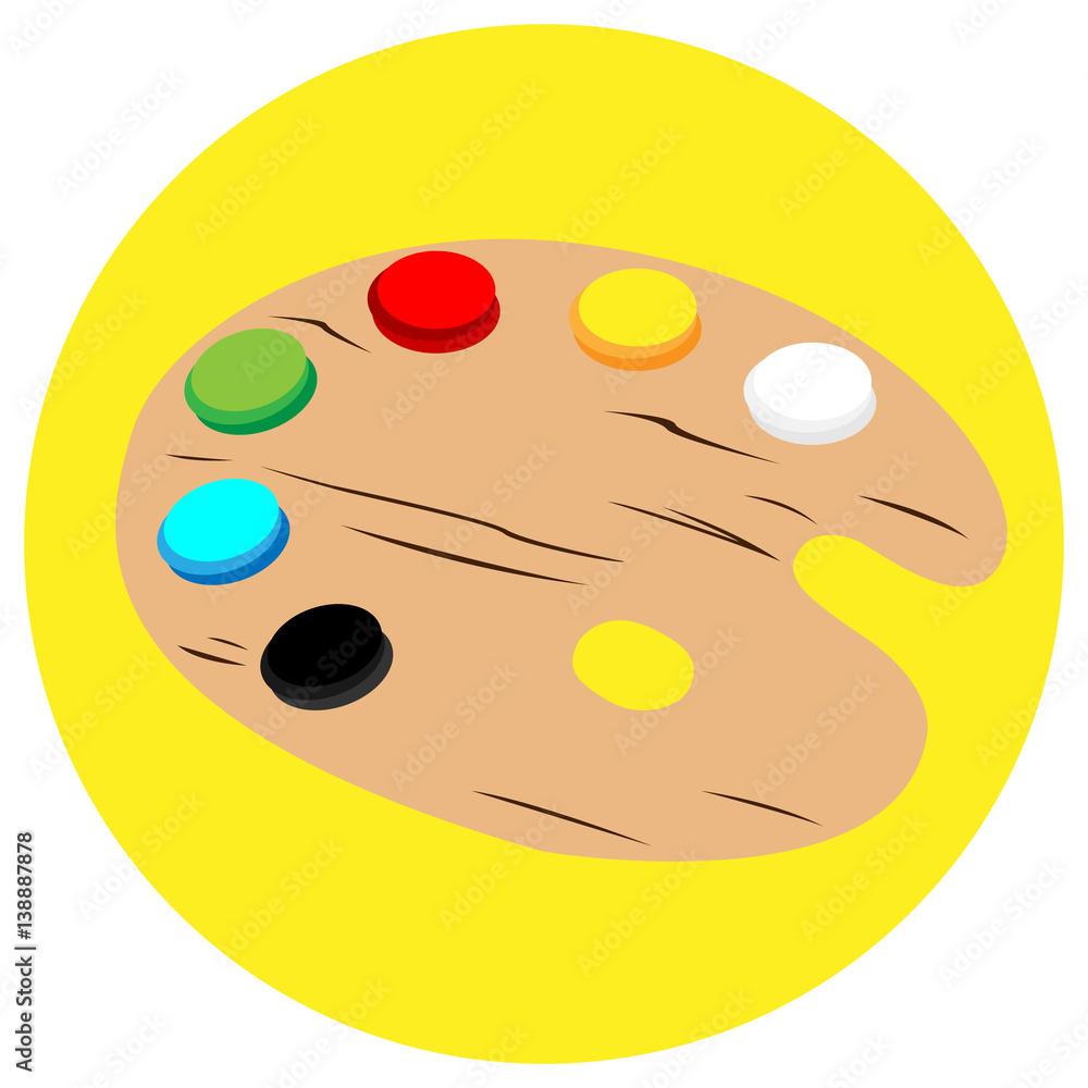 Obraz premium Isolated art palette icon on a sticker, Vector illustration