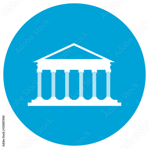 Isolated law building on a sticker, Vector illustration