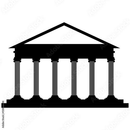 Isolated courthouse icon on a white background, Vector illustration