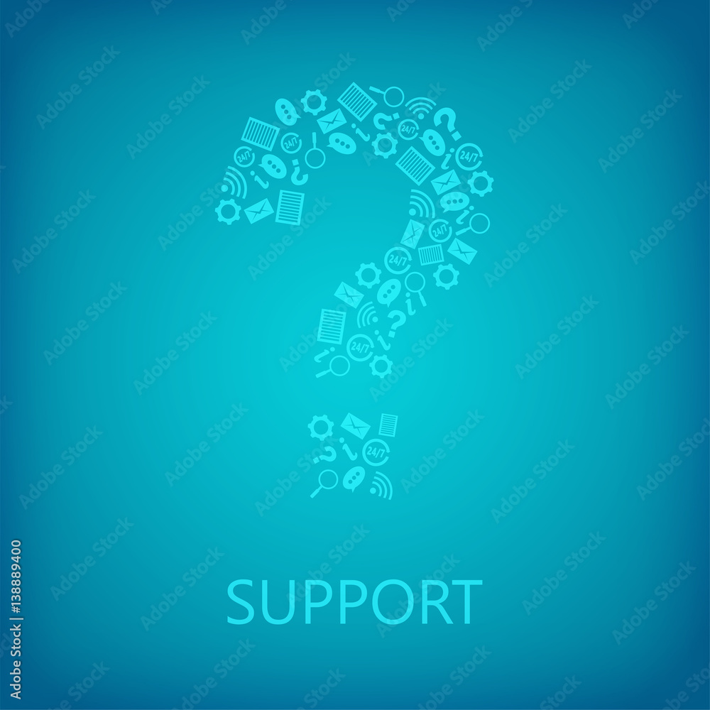 Call center concept support, cartoon style Call center concept support, cartoon style