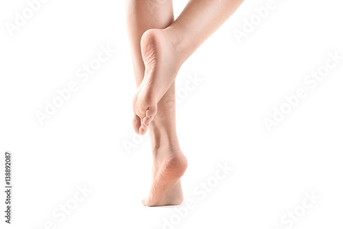 Εκτύπωση καμβά Healthy female legs on white background