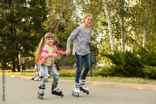 Cute girls on roller skates...