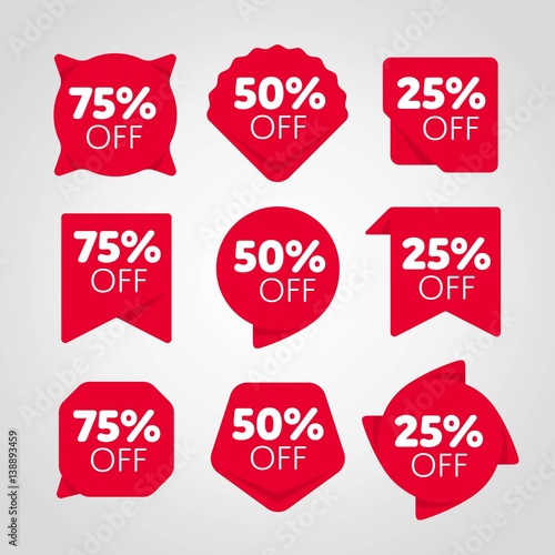 Special offer sale tag set isolated vector illustration. Discount offer price label, symbol for advertising retail campaign, sale promo marketing, price off discount sticker, ad offer on shopping day