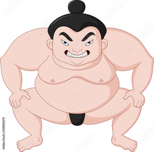 Cartoon sumo wrestler