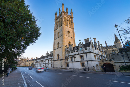 Oxford high street near Magdalen tower. England photo