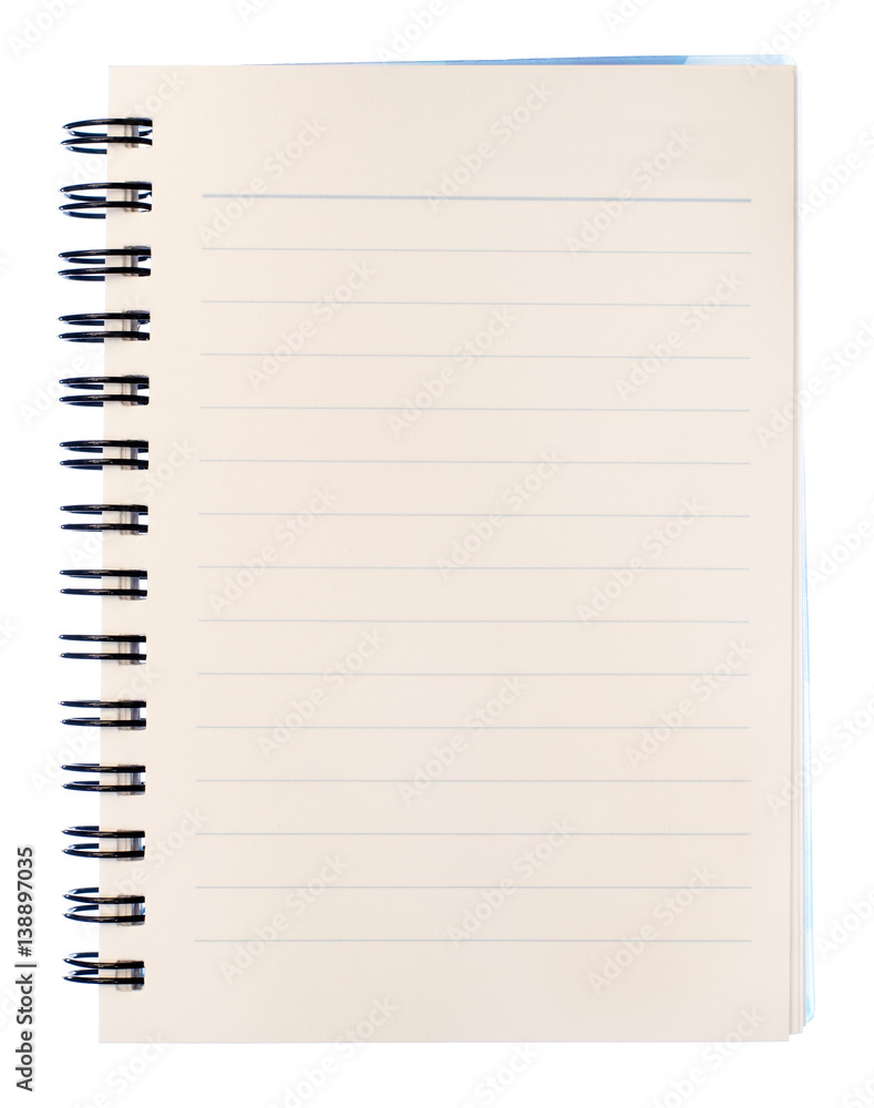 Note book on white background. Note book on white background.