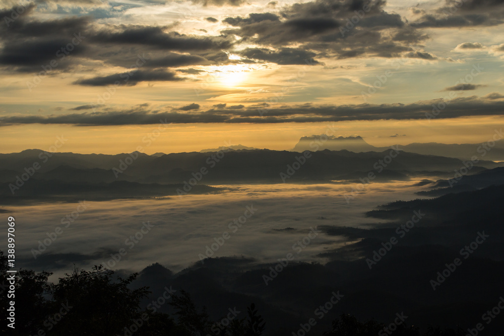 Sea Of Mist With Doi Luang Chiang Dao, View Form Doi Dam in Wianghaeng Chiangmai Thailand