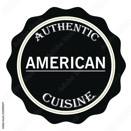 Authenic american cuisine stamp sign seal logo
