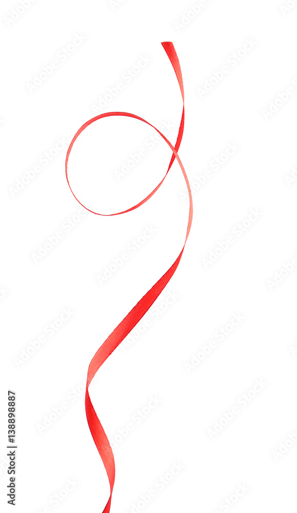 Silk red ribbon isolated on white Silk red ribbon isolated on white