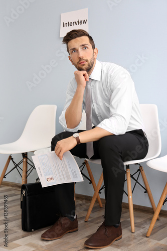 Young man waiting for inter...