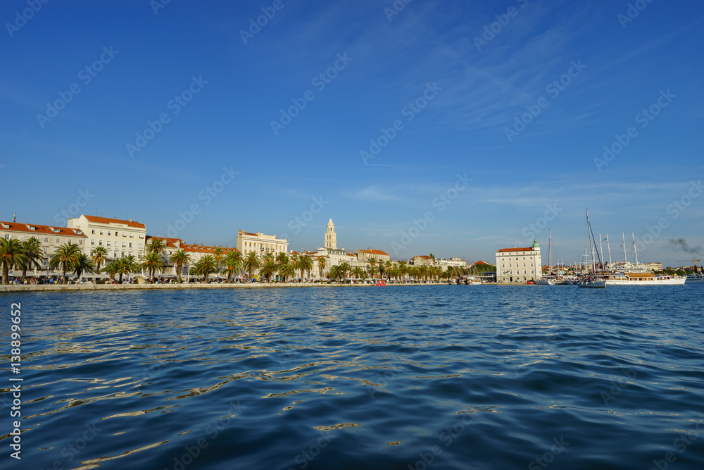 Panorama of Split in Croatia with blue sky