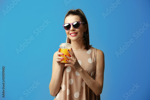 Young beautiful woman with ...