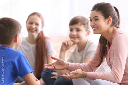 Female teacher conducting l...
