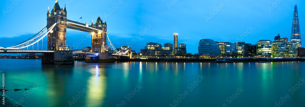 Panorama of London landmarks. England