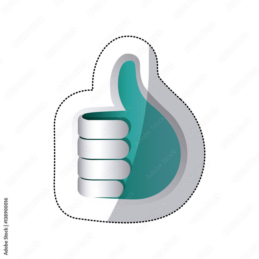 blue hand making the good sign icon, vector illustraction blue hand making the good sign icon, vector illustraction