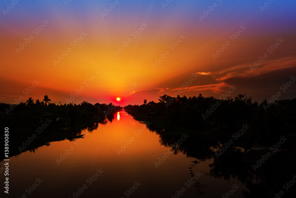 Maha Sawat canal in sunset