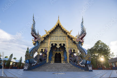 Chiangrai famous place "Wat Rong Sua Ten" blue temple unseen place in chiangrai,thailand