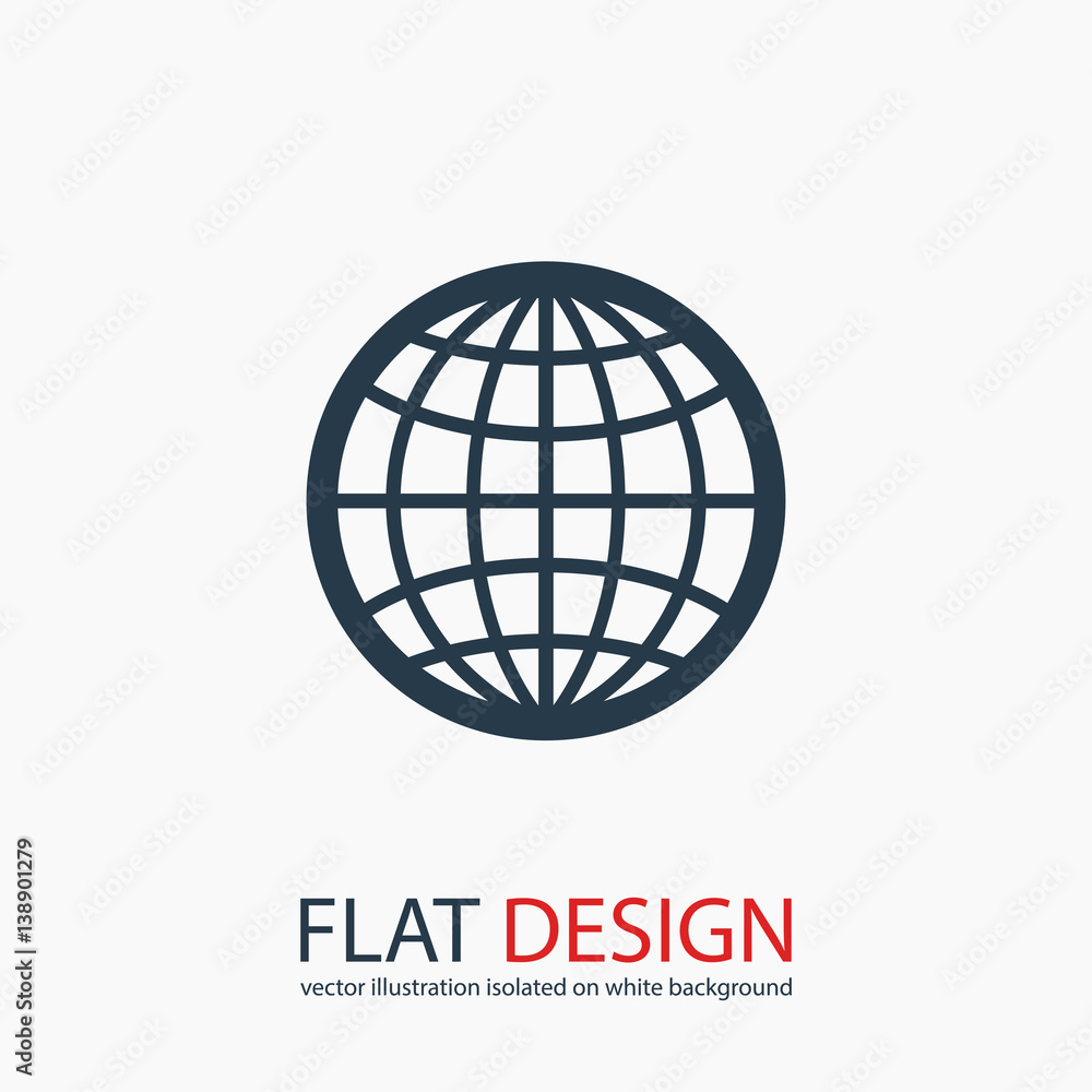 Globe Icon vector illustration. Flat design style Globe Icon vector illustration. Flat design style