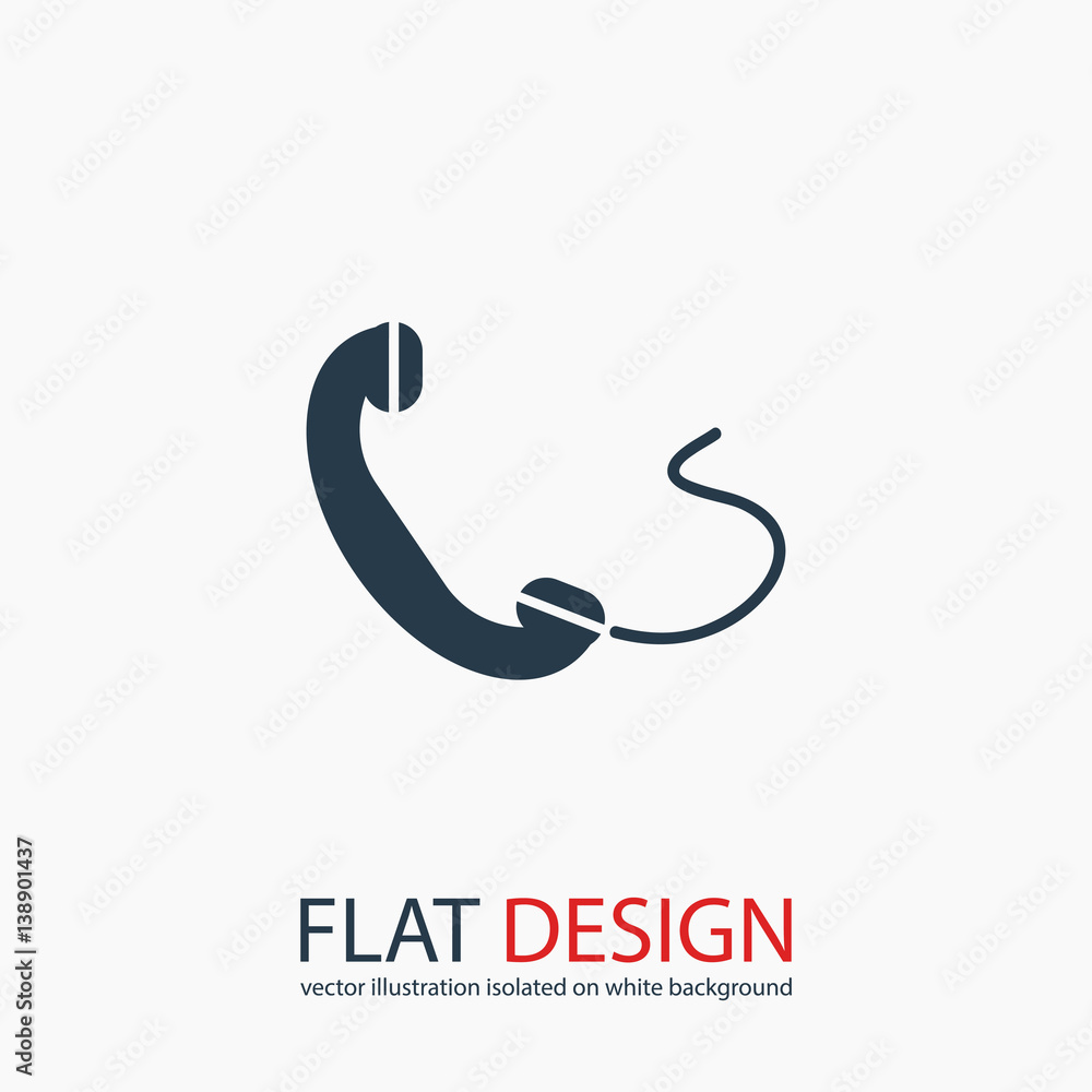 Obraz premium Phone, flat icon, vector illustration. Flat design style