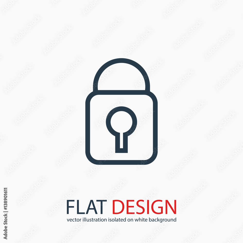 lock icon, vector illustration. Flat design style lock icon, vector illustration. Flat design style